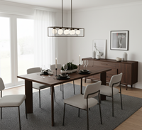 Table à manger en bois massif, design moderne, fabrication artisanale, style farmhouse, pour chambre, villa et hôtel, meubles pour salon