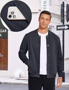 Chaqueta ligera informal para hombre, chaqueta con botones a presión y letras de béisbol - Product Image 3