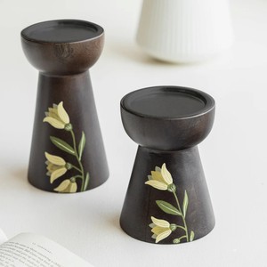 Ensemble de 2 bougeoirs en bois de manguier écologiques personnalisables, lanternes décoratives peintes à la main, pots durables, fabriqués à la main - Product Image 4