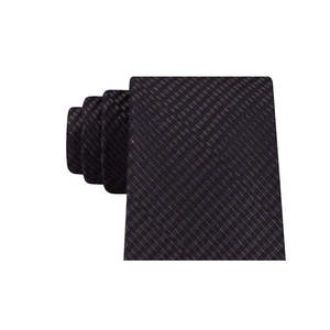 Cravatta da Uomo Calvin Klein Nera Metallizzata in Tessuto Worsted Micro Grid, Taglia Regolare - Product Image 2