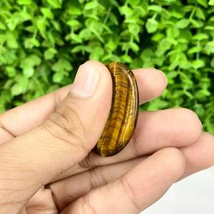 Haute qualité jaune oeil de tigre Agate élégante pierre d'inquiétude cristal de roche pierre de pouce pour la guérison énergie polie pierre précieuse fée - Product Image 3