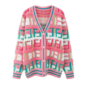 Wholesale Autumn Casual Short <b>Black</b> White V-Neck Long Sleeve <b>Thin</b> Knitted Women's <b>Cardigan</b> Sweaters with Button - Product Image 5