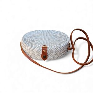 Natural Handwoven Rattan <b>Bag</b> with <b>String</b> Closure and Shoulder Strap for Casual Dressing and Outdoor Activities - Product Image 2