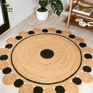 Tapis modernes en fibres végétales de jute avec coton incorporé et taille personnalisée pour chambre, hall et bureau - Product Image 5