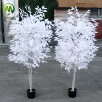 Innendekoration Maßgefertigter Künstlicher Bonsai Handgefertigter Plastik-Künstlicher Banyanbaum Weißer Ficus-Baum