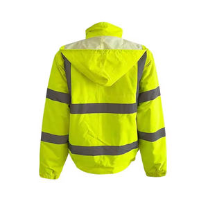 เสื้อแจ็คเก็ตซอฟต์เชลล์กันน้ำ แถบสะท้อนแสงแบบแฟลช สำหรับคนงานอุตสาหกรรม ระดับการมองเห็นสูง คลาส 2 ผลิตจากโพลีเอสเตอร์เรืองแสง - Product Image 2