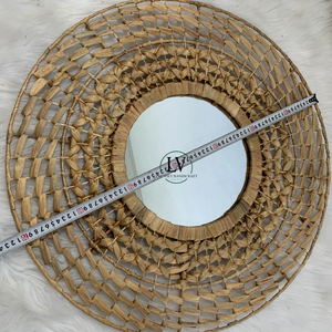Listo para enviar jacinto de agua natural pared espejo redondo decoración del hogar hecho a mano mejor precio de Vietnam - Product Image 3