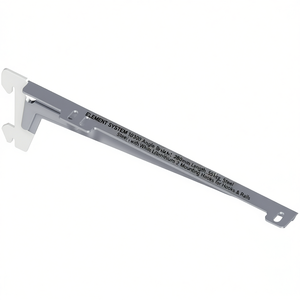 ELEMENT SYSTEM 10300 Angle Bracket 280mm Length 55kg Steel with White Aluminum 2 Mounting <b>Hooks</b> for <b>Hooks</b> & <b>Rails</b> - Product Image 3