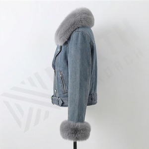 Vestes en jean décontractées pour femmes en fausse fourrure, hiver, personnalisées, multi-fourrure, manteau en jean personnalisé, couleur personnalisée, vêtements d'extérieur élégants, streetwear - Product Image 3