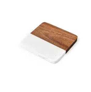 Latest 10 cm Acacia Wood Bohemian Style Eco-Friendly Tea Coaster Set Unique <b>Bar</b> Decorated Square Design <b>Mats</b> Pads for Wholesale - Product Image 4