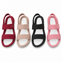 Sandales plates en PVC à une bride pour femmes, à bout ouvert, à enfiler, décontractées, pour la plage, vente en gros