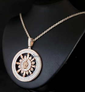 Colgante único de Plata de Ley 925 de Hip Hop con diamantes cultivados en laboratorio de corte brillante redondo para colgantes de regalo - Product Image 3