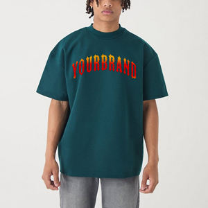 Venta al por mayor de peso pesado 350 gramos de alta calidad 100% algodón cuello redondo antiarrugas liso sobre tamaño hombro caído camiseta hombres - Product Image 1