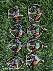 Fait à la main nouveau Design arrivée arbre de vie pendentif 7 Chakra arbre de vie pendentif en argent ornements et bijoux - Product Image 2