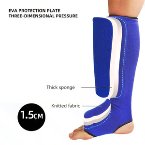 MMA Shin Instep Foam Almohadilla de tela elástica Soporte Kickboxing Piernas Protectores Equipo de protección para boxeo y Kickboxing Shin - Product Image 3