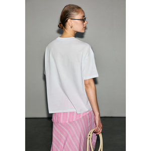 T-shirt pour femme GRIMELANGE PERSOY, doux et 100% coton biologique, avec détails imprimés - Product Image 4