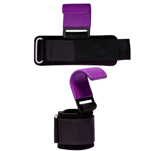 High Quality Heavy Duty Neoprene & Steel <b>Barbell</b> Wrist Straps Unisex Gym Exercise Hook For Fitness Power <b>Weight</b> Lifting Hooks - Product Image 3