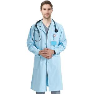 Nueva Tendencia en Uniformes Médicos, Conjuntos de Uniformes para Médicos de Hospital, Ropa de Trabajo de Manga Larga, Laboratorio Médico, Algodón Blanco, Poliéster de Punto - Product Image 5