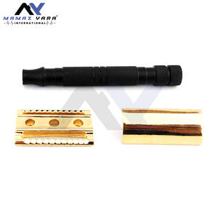 Rasoir de sécurité à double tranchant noir et or, meilleure qualité, prix de gros, fournisseur en vrac, fournisseur de barbier, rasoirs de sécurité, marque OEM - Product Image 2