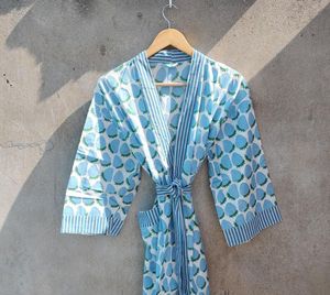 Nouveau Boho Style quotidien Kimono Robe 100% pur coton parole longueur Robe de chambre naturel femmes lavable Long Kimono cadeau parfait - Product Image 1