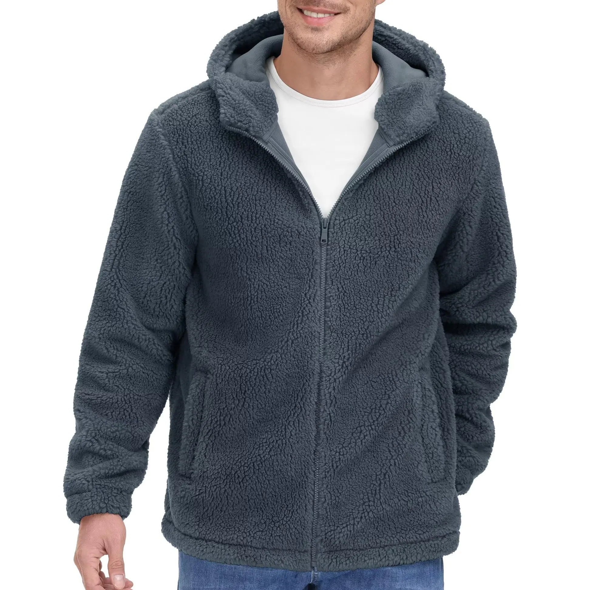 Breathable soft Zip Up Winter Wear Sherpa Fleece Jacket Coat Latest Design best selling heavyweight Sherpa Fleece Jacket