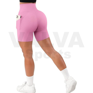 Pantalones cortos de gimnasio de cintura alta para mujer 2024, cierre de cintura elástica de algodón transpirable, ropa informal más vendida, todas las tallas, precio al por mayor - Product Image 3