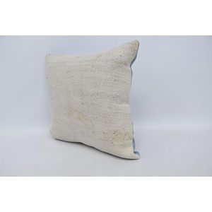 Primitive 18x18 Inch <b>Beige</b> Rustic Patchwork Wool Pillow Luxury <b>Cushion</b> Woven Technique Fluffy Square Vintage Bedding Christmas - Product Image 4