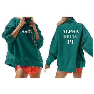 Sudadera de invierno con logotipo personalizado para mujer, sudadera de gran tamaño de algodón puro con cuello redondo y forro polar, ropa de calle ecológica - Product Image 2