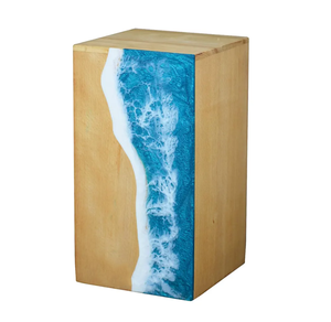 กล่องไม้ที่ระลึกคลื่นทะเลทำด้วยมือพร้อมดีไซน์เส้นด้าย | สำหรับขี้เถ้าหรือจัดแสดงตกแต่งโดย ayaans - Product Image 5