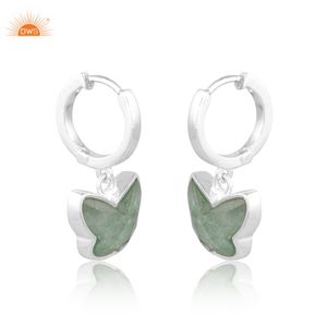 Dernière vente de boucle d'oreille en argent sterling naturel vert fraise Quartz pierres précieuses pour femmes fabricant de bijoux personnalisés - Product Image 3