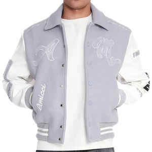 Nouveau gros veste universitaire de haute qualité hommes chenille broderie manches en cuir personnalisé Baseball Letterman veste universitaire à la mode - Product Image 5