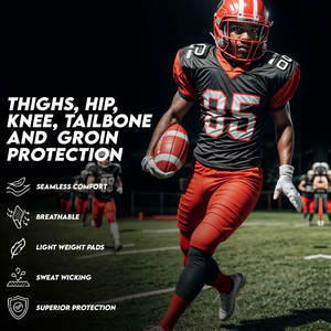 Faja de fútbol juvenil ligera del fabricante al por mayor almohadillas logotipo personalizado impreso pantalón transpirable fútbol americano incluido - Product Image 5