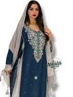 Kaftan Abaya Longue en Chiffon Lavable Écologique Brodé de Perles de Luxe, Coupe Évasée, Vêtement Islamique pour Femmes Musulmanes