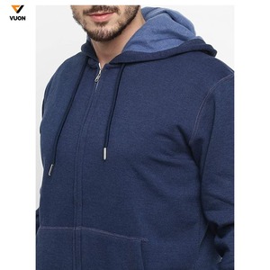 Fourniture OEM de sweat à capuche surdimensionné ample épais 500gsm 100% coton avec fermeture éclair en tissu à motif 3D de couleur unie - Product Image 5