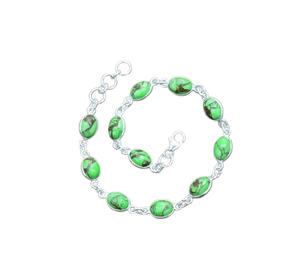 Joyas de piedras preciosas turquesas para mujer, pulsera de estilo bohemio de plata, joyería de plata de ley 925, pulsera hecha a mano de tendencia, Regalo para mamá - Product Image 1