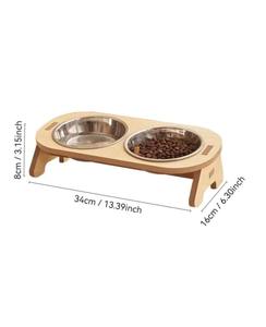 2-in-1 Practical Wooden Pet Supplies Non-Slip <b>Large</b> Capacity <b>Dog</b> Food <b>Bowl</b> with <b>Stand</b> Polished Animal Style - Product Image 5