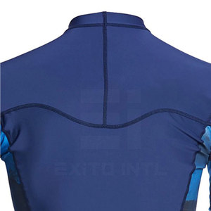 Chemise de compression à manches longues pour homme, protection UV UPF 50, surf, plongée, natation, BJJ, MMA, spandex, nylon, bleu marine, logo personnalisé - Product Image 6