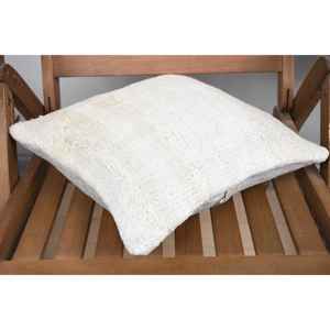 Beige Wool Rug 14x14 Inch Woven Vintage Pattern <b>Pillow</b> Rustic/Primitive Style - Product Image 4