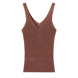 <b>Top</b> Selling High Performance Plain Sporty Style Sleeveless Mandarin Collar <b>Knit</b> Short <b>Tank</b> <b>Tops</b> Spandex Cotton Breathable - Product Image 4