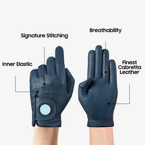 Couleurs personnalisées, logo personnalisé, gants de golf en cuir véritable Cabretta respirants et antidérapants, pour hommes et femmes, main droite, haute qualité - Product Image 2