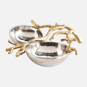 Ensalada de Metal negro de la mejor calidad y cuenco con acento Floral dorado para decoración del hogar Servidor de plato de tuerca de mesa a bajo precio - Product Image 6