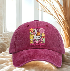 Casquette de baseball vintage à 6 panneaux en bois de rose et coton lavé, avec broderie florale, style sportif, ajustable, décontractée, pour le travail, unisexe, fabrication vietnamienne - Product Image 1