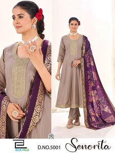 Último diseño tradicional de seda romana Kurti Pant Mill Print Dupatta Festive Party Wear Dress para damas Trending Export Product - Product Image 4