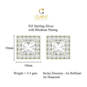 Compre Pendientes de Plata de Ley 925 de Primera Calidad para Mujer, Pendientes de Diamantes con Corte Princesa, Formas Geométricas de Gota de Agua, Dorados - Product Image 5