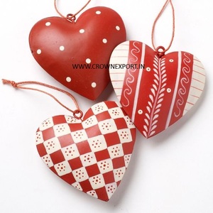 Corazón de grabado con estrella y corazón Adorno colgante de pared de Navidad para la casa para decorar la ocasión navideña - Product Image 4
