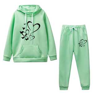 ชุดวอร์ม2ชิ้นสำหรับผู้หญิงชุดออกกำลังกายแขนยาวลำลองฤดูหนาว - Product Image 2