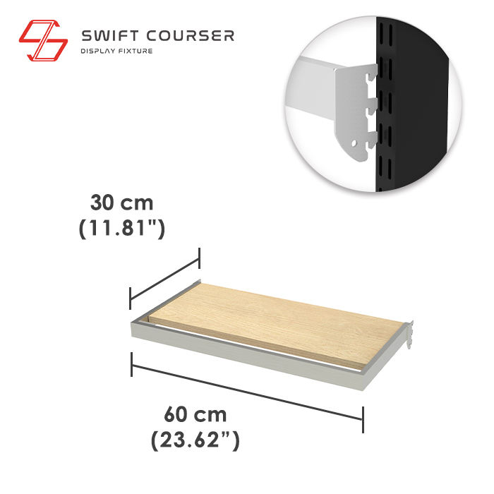 Bracket (Stain) + Wood Shelf (Light Brown)