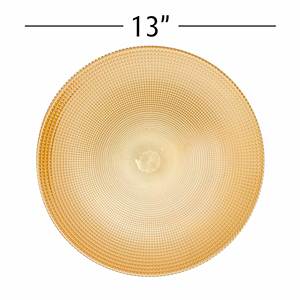 Plaque de chargeur ronde en plastique doré de 13 pouces pour événements Location de mariage Plaques de fond en verre doré Plaque de chargeur - Product Image 5