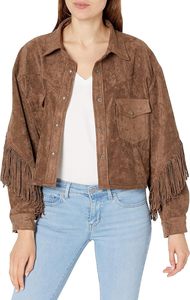 Nouveautés Veste en daim d'agneau à franges avec logo personnalisé Veste de cow-boy western pour femmes Veste courte pour femmes pour moto - Product Image 5
