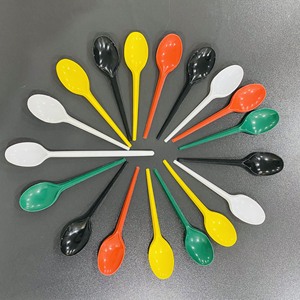 Cuillères en plastique jetables à long manche de style moderne à bas prix pour les fêtes, les soupes, les restaurants, la restauration rapide, cuillères à café colorées - Product Image 2